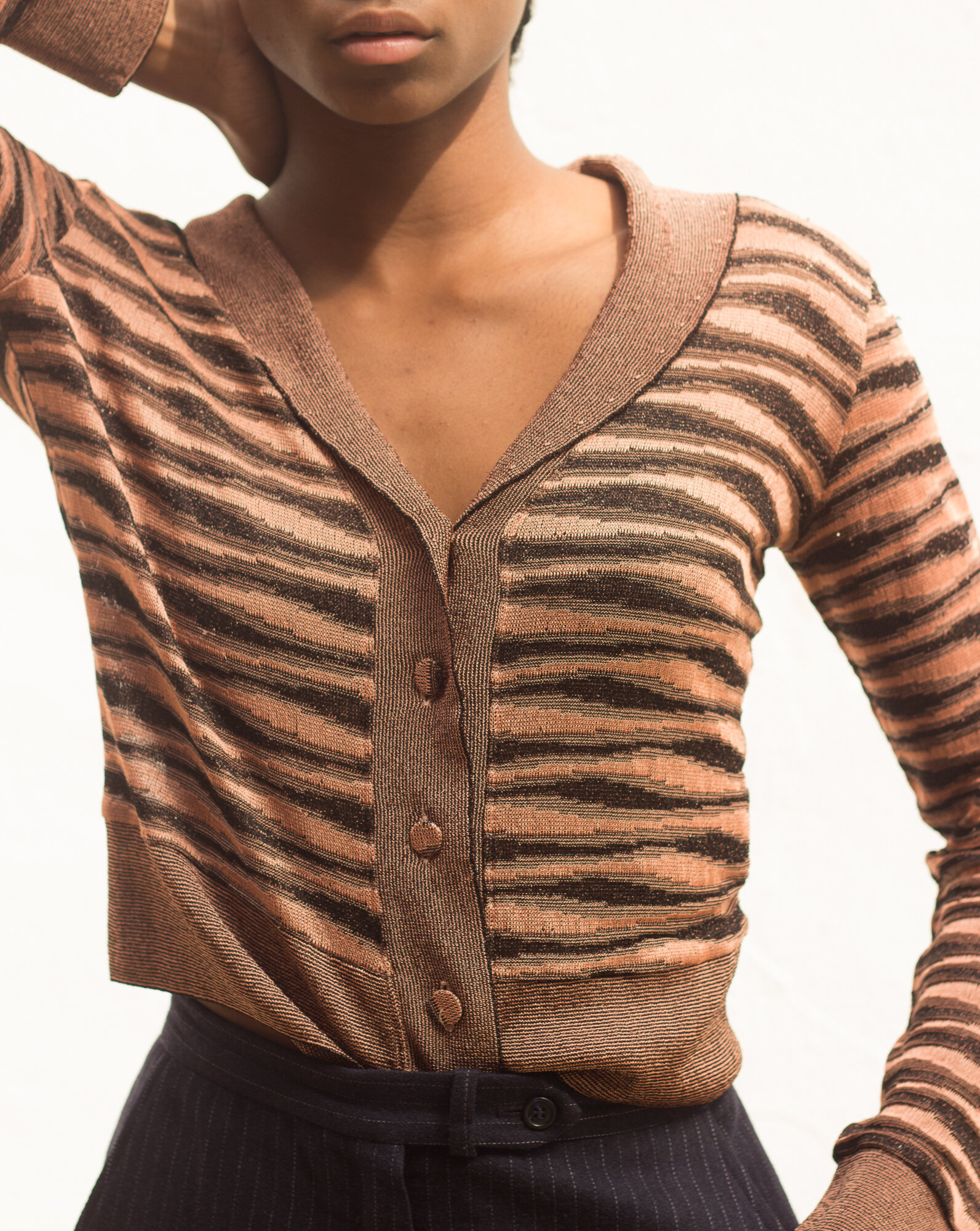1990s Missoni Zebra Knit Cropped Cardigan — Wayward Collection